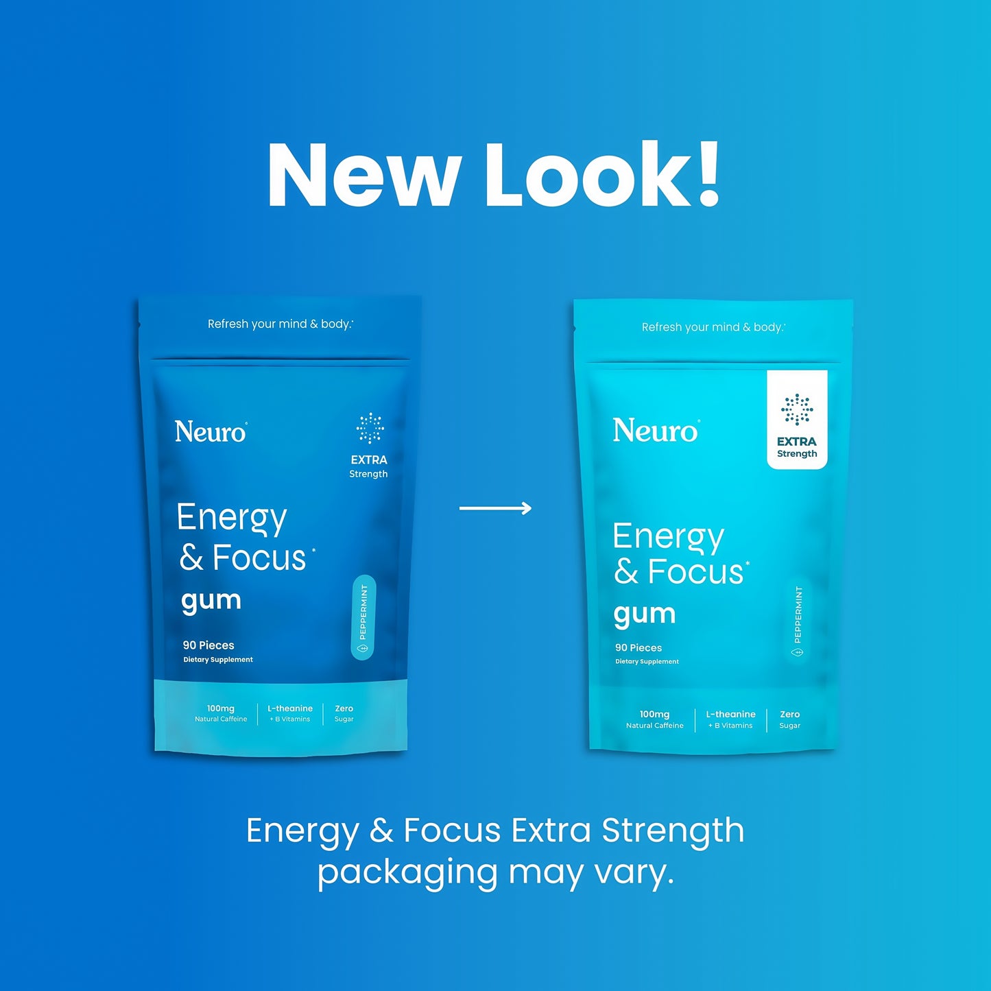 NeuroGum Extra Strength Energy Focus Peppermint Sugar Free Supplement